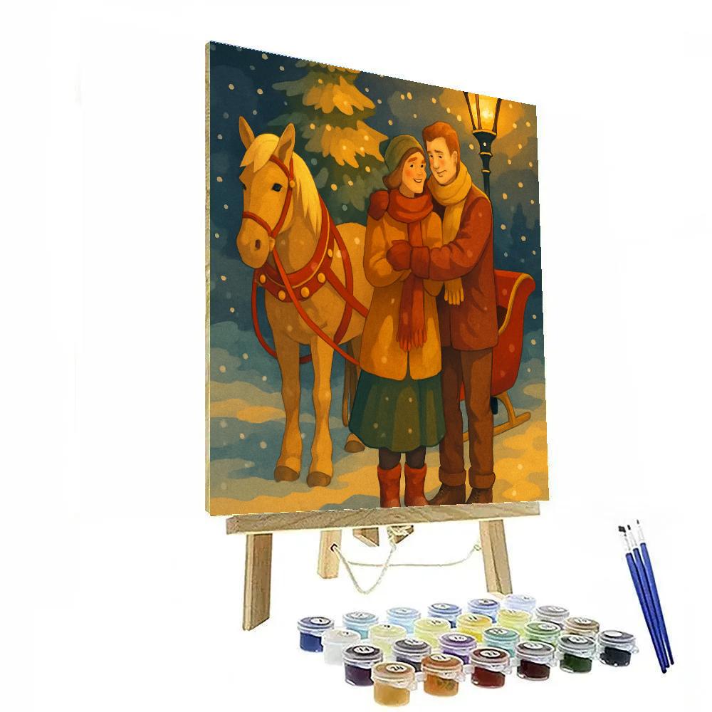 Sleigh Bells Embrace Painting by numbers kit