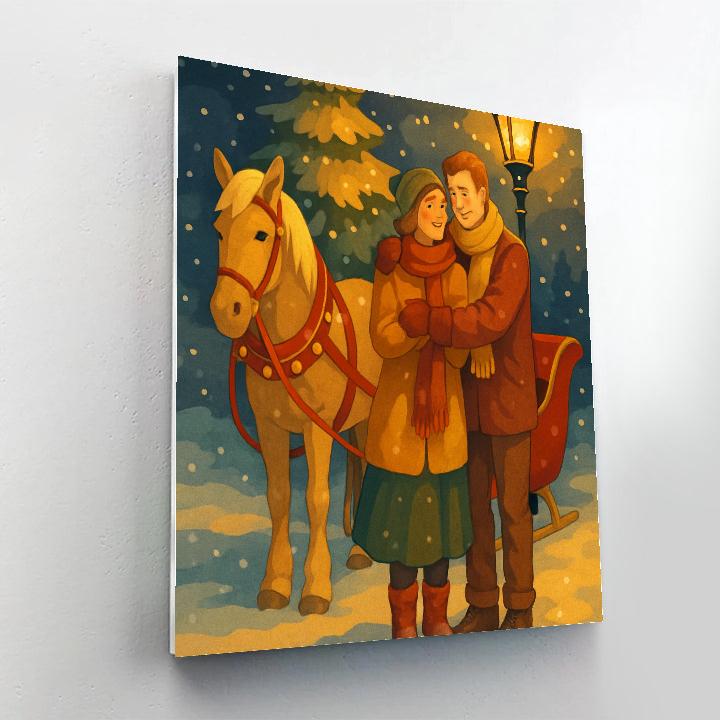 Sleigh Bells Embrace Painting by numbers kit