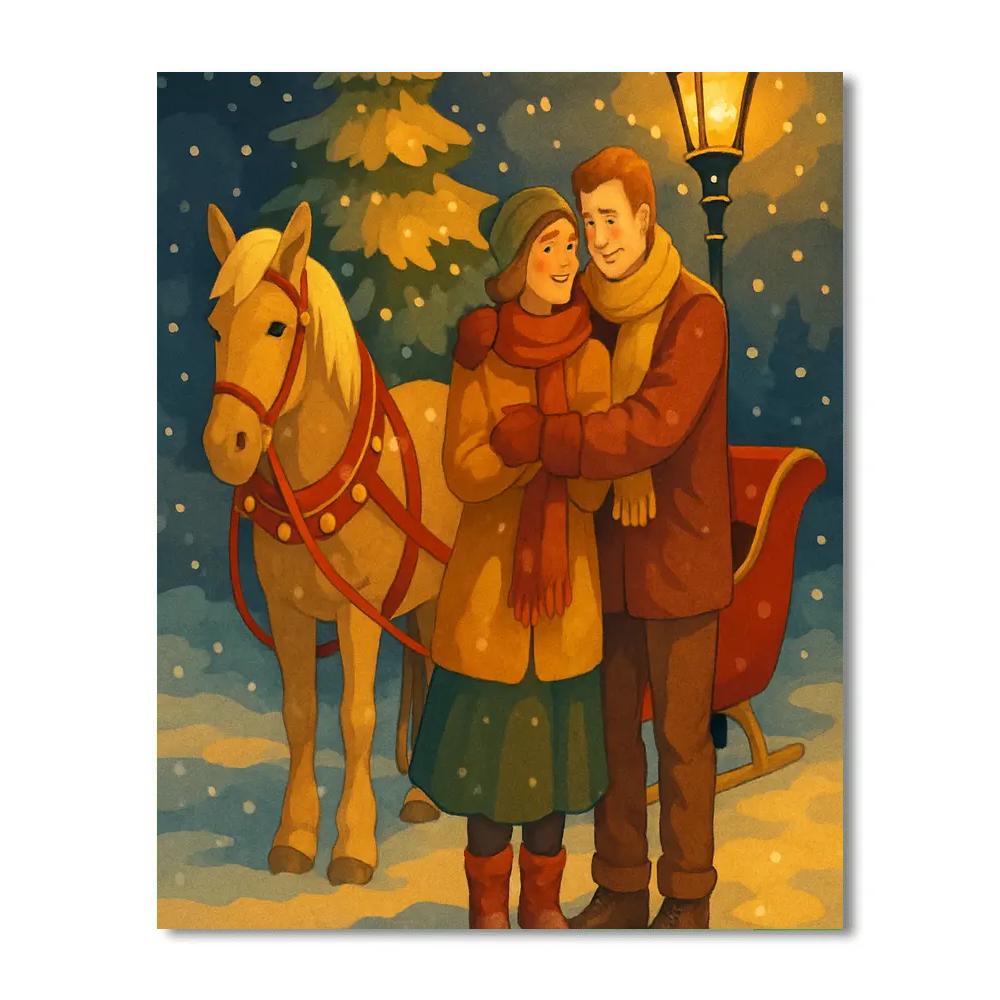 Sleigh Bells Embrace Painting by numbers kit
