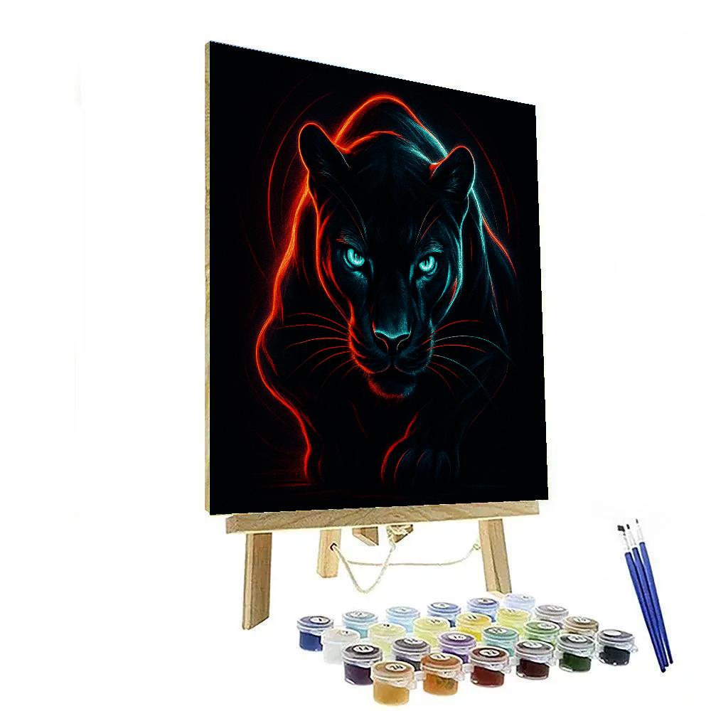 Midnight Panther Pulse Paint by numbers art