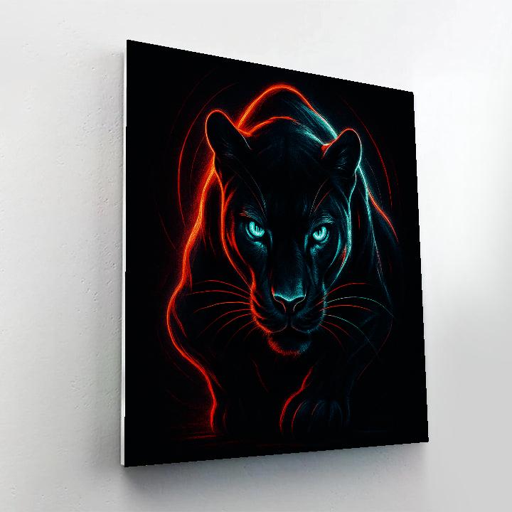 Midnight Panther Pulse Paint by numbers art