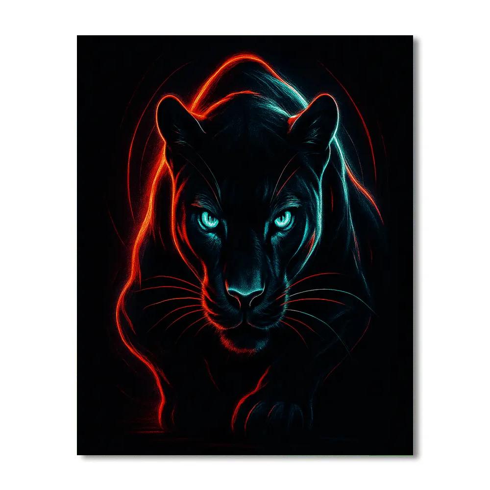 Midnight Panther Pulse Paint by numbers art