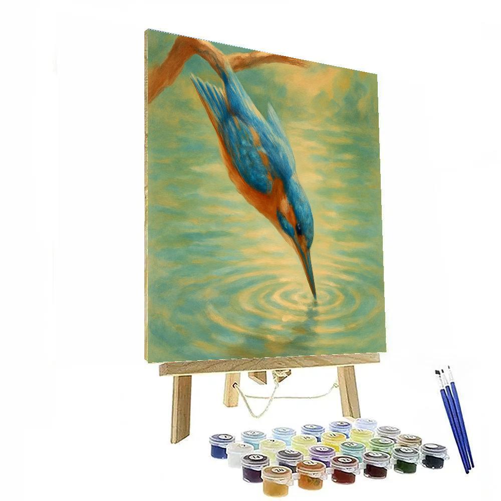 Kingfisher’s Silent Dive paint by color