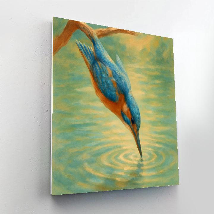 Kingfisher’s Silent Dive paint by color