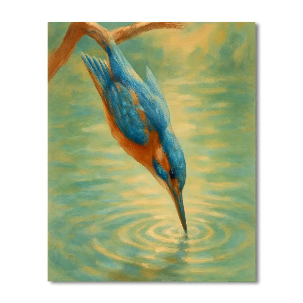 Kingfisher’s Silent Dive paint by color