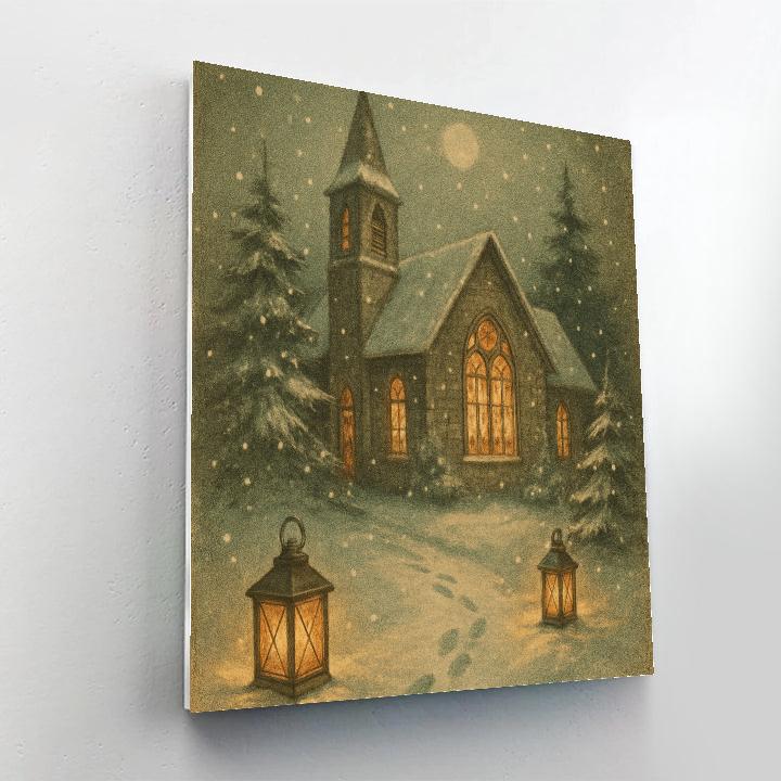 Silent Church Midnight Glow Numbered painting kits