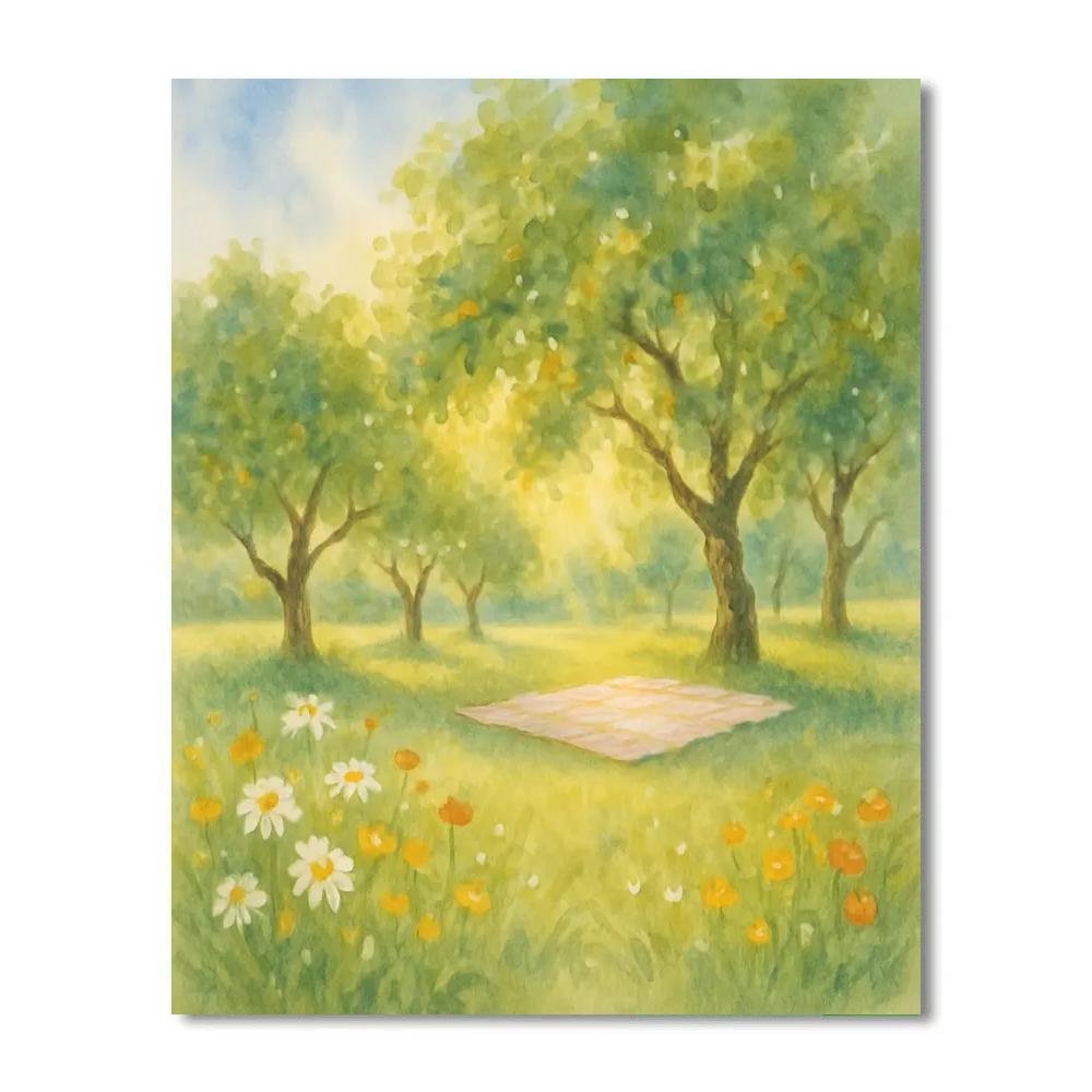 Sunlit Meadow Orchard paint by color
