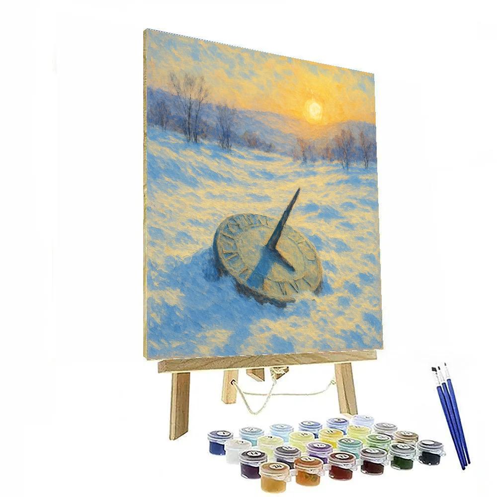 Snowfield Sundial DIY paint by numbers