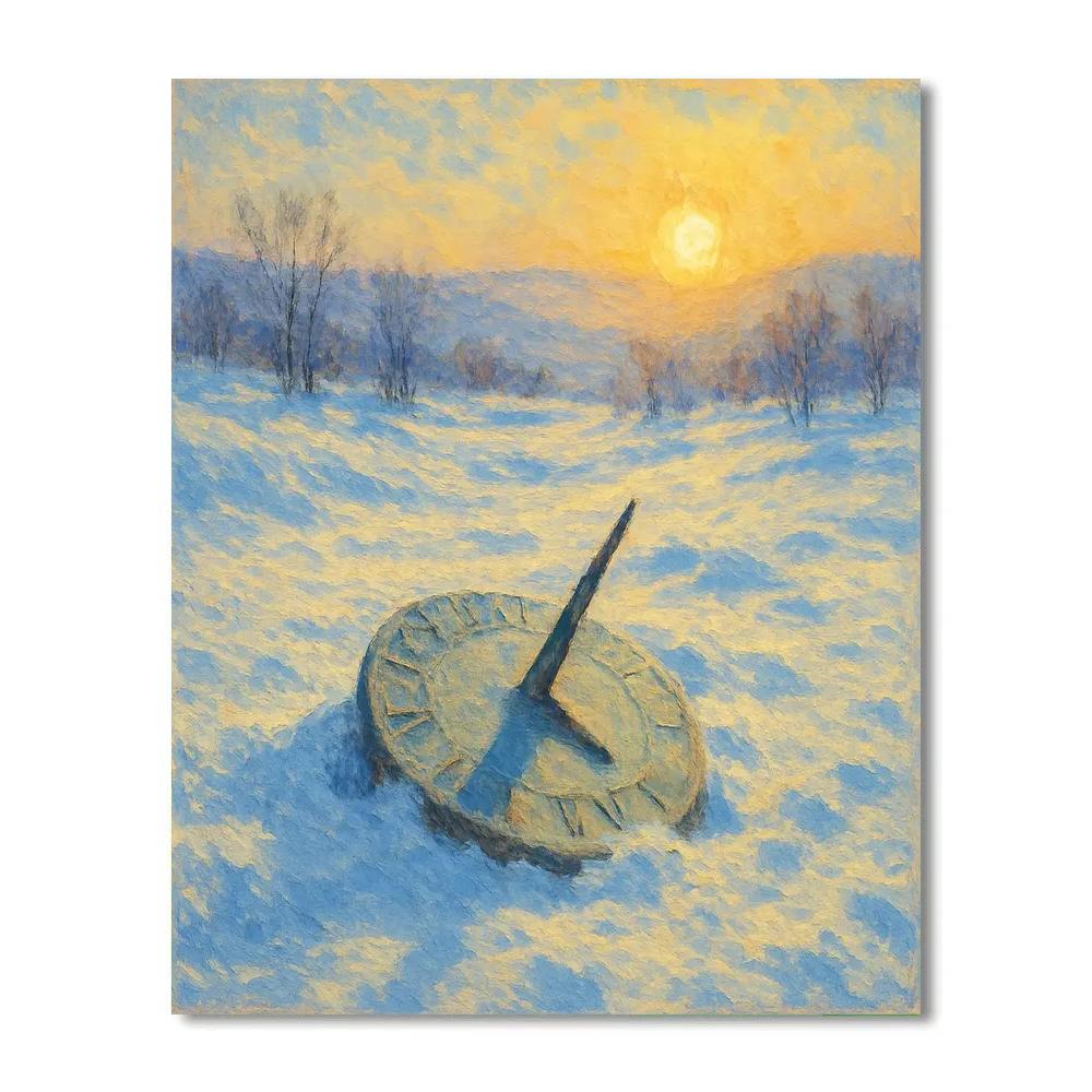 Snowfield Sundial DIY paint by numbers