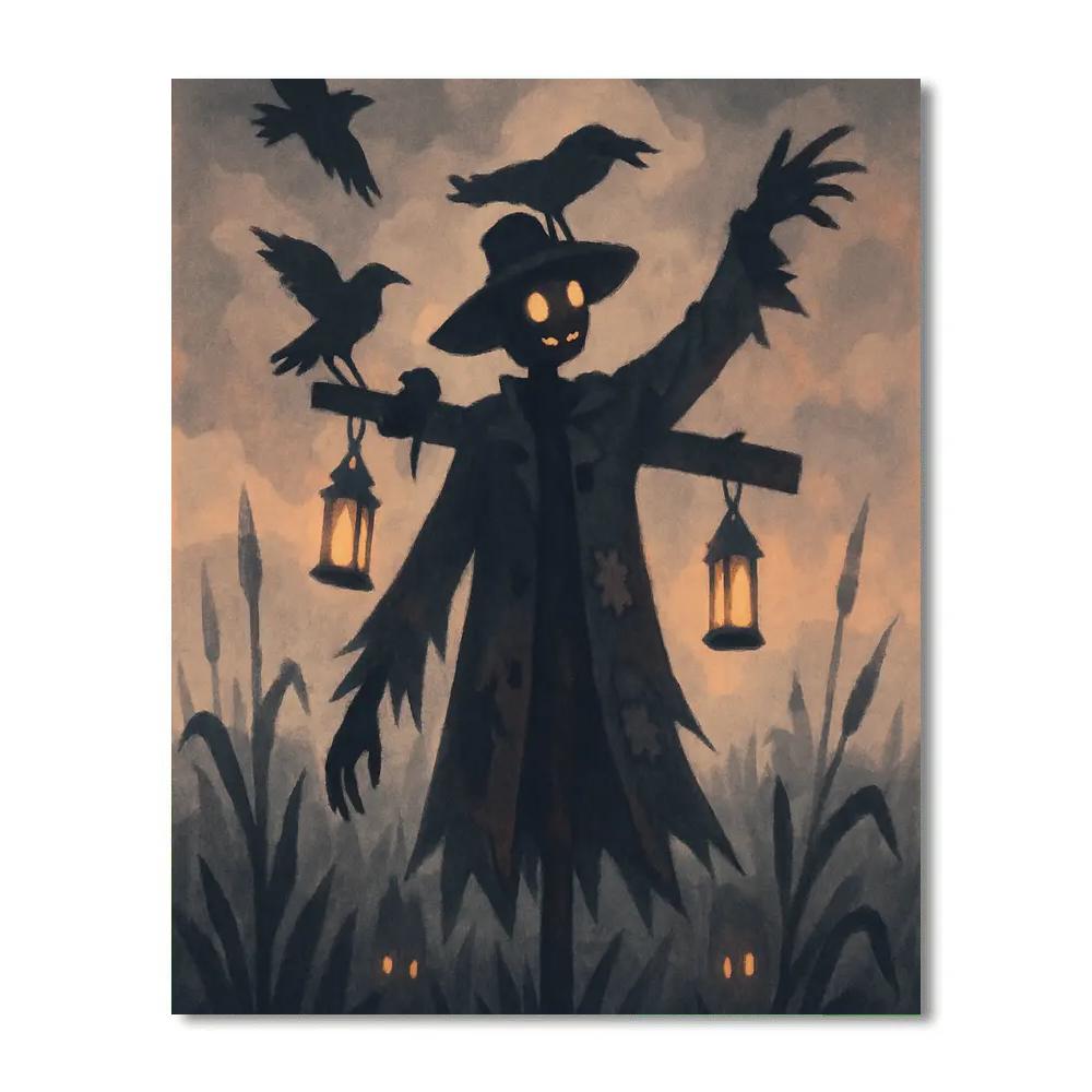Scarecrow Sentinel At Dusk Painting by numbers kit