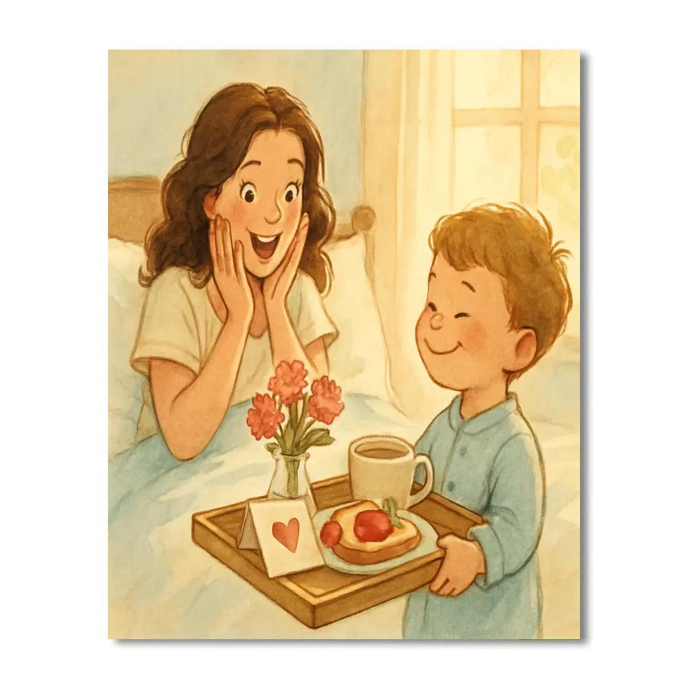 Morning Breakfast Surprise paint by color