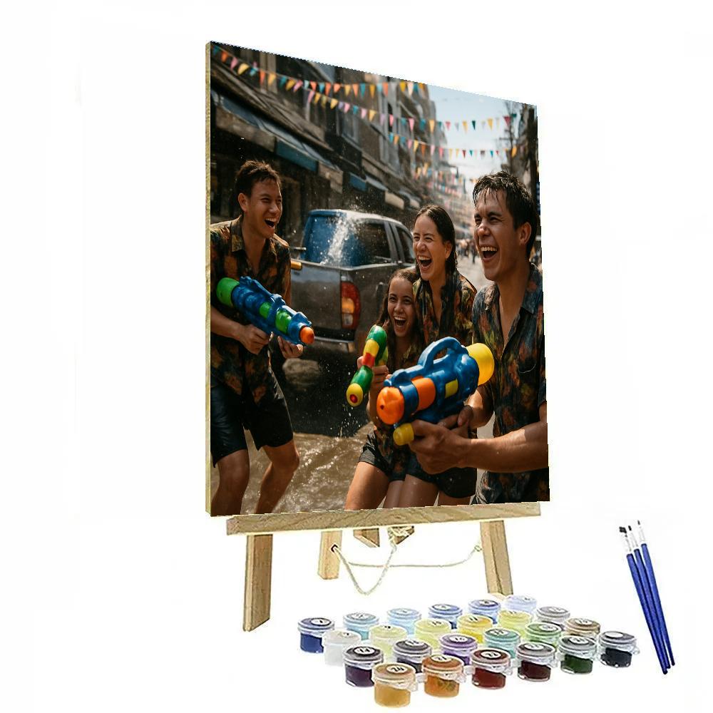 Songkran Water Street paint by numbers