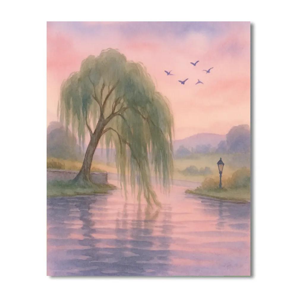 Willow Song At Blue Hour painting number kit