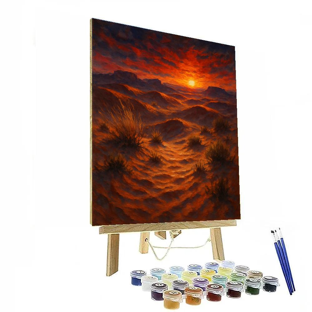 Crimson Dune Horizon Number painting