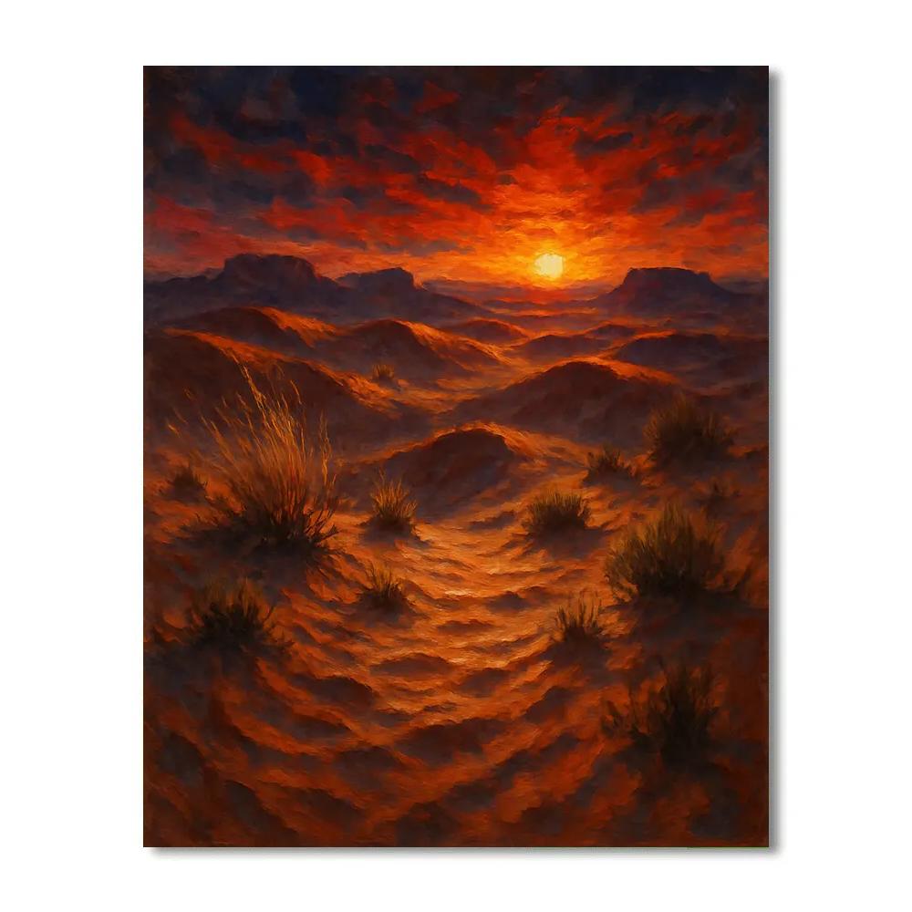 Crimson Dune Horizon Number painting