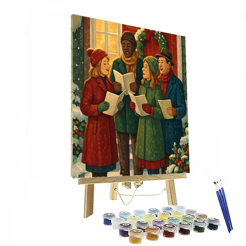 Caroling At The Door DIY paint by numbers