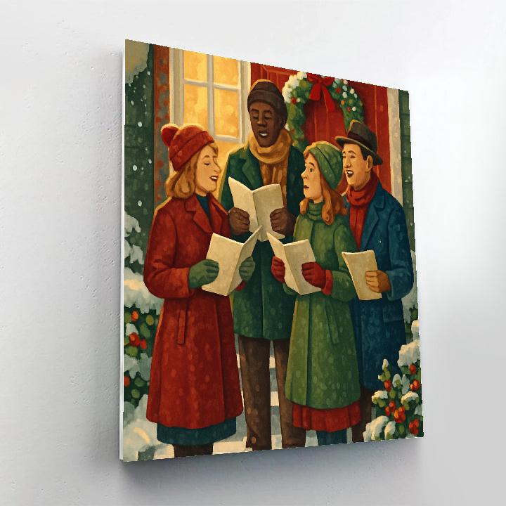 Caroling At The Door DIY paint by numbers