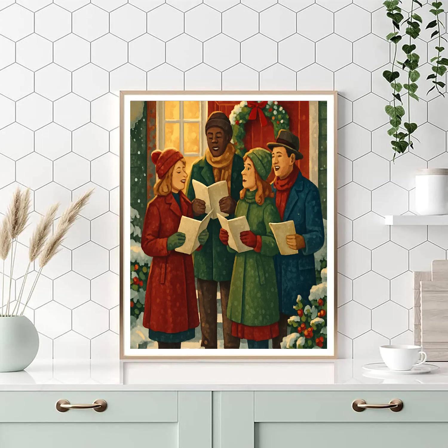Caroling At The Door DIY paint by numbers