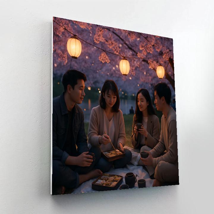 Hanami Evening Picnic Paint by numbers art