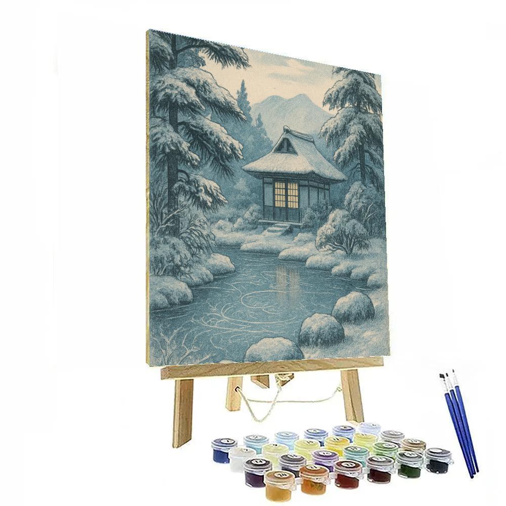 Frosted Tea House Garden Numbered painting kits