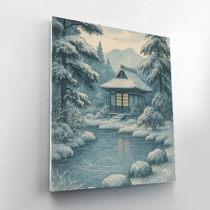 Frosted Tea House Garden Numbered painting kits