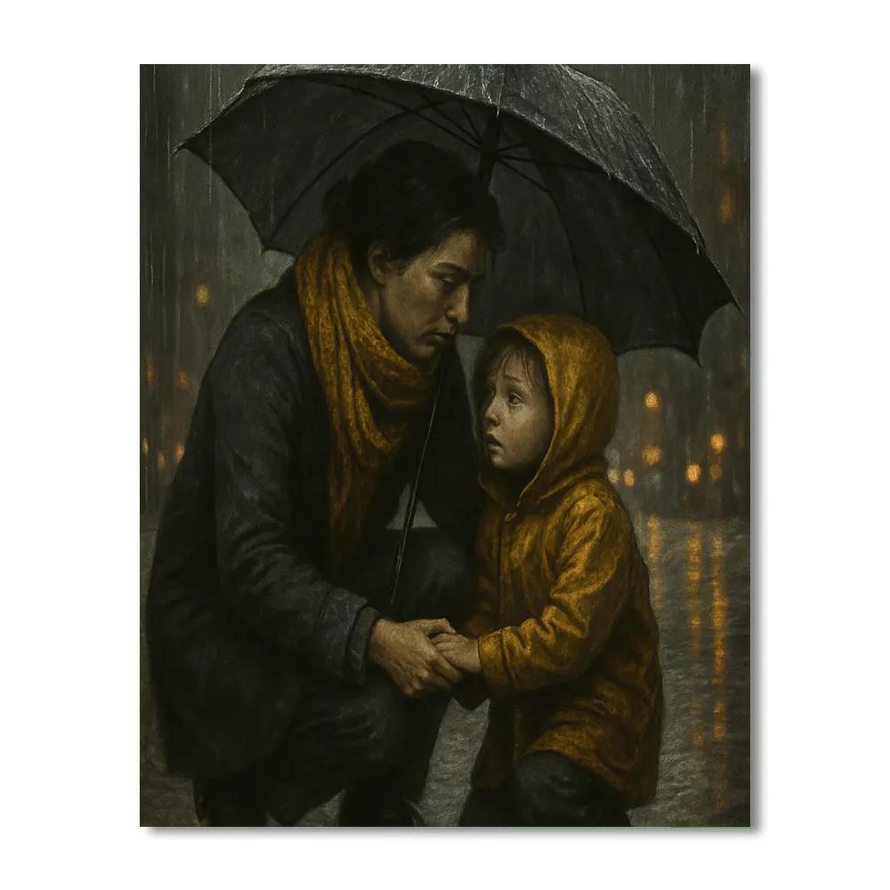 Umbrella Commute Comfort DIY paint by numbers