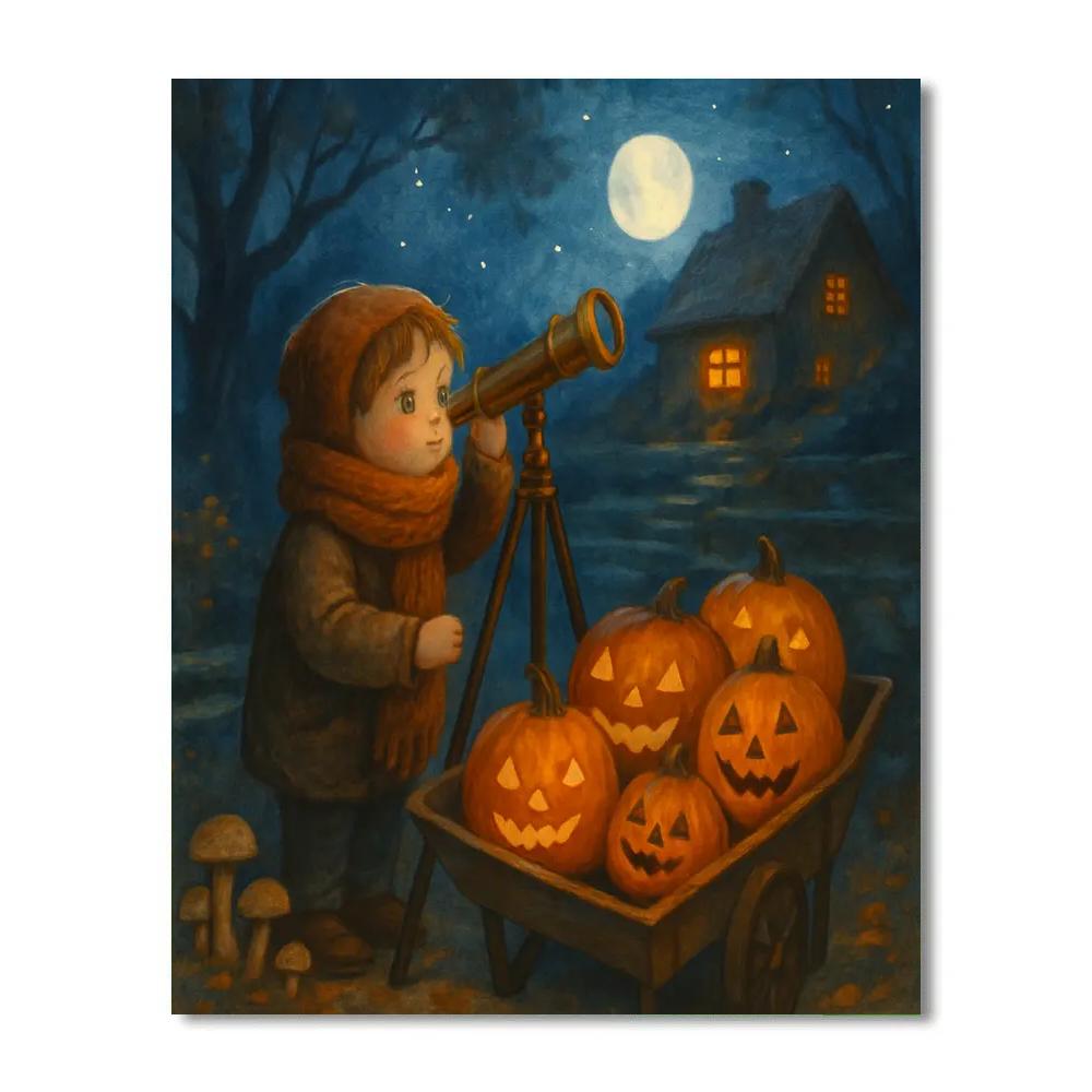 Stargazers Pumpkin Garden paint by numbers