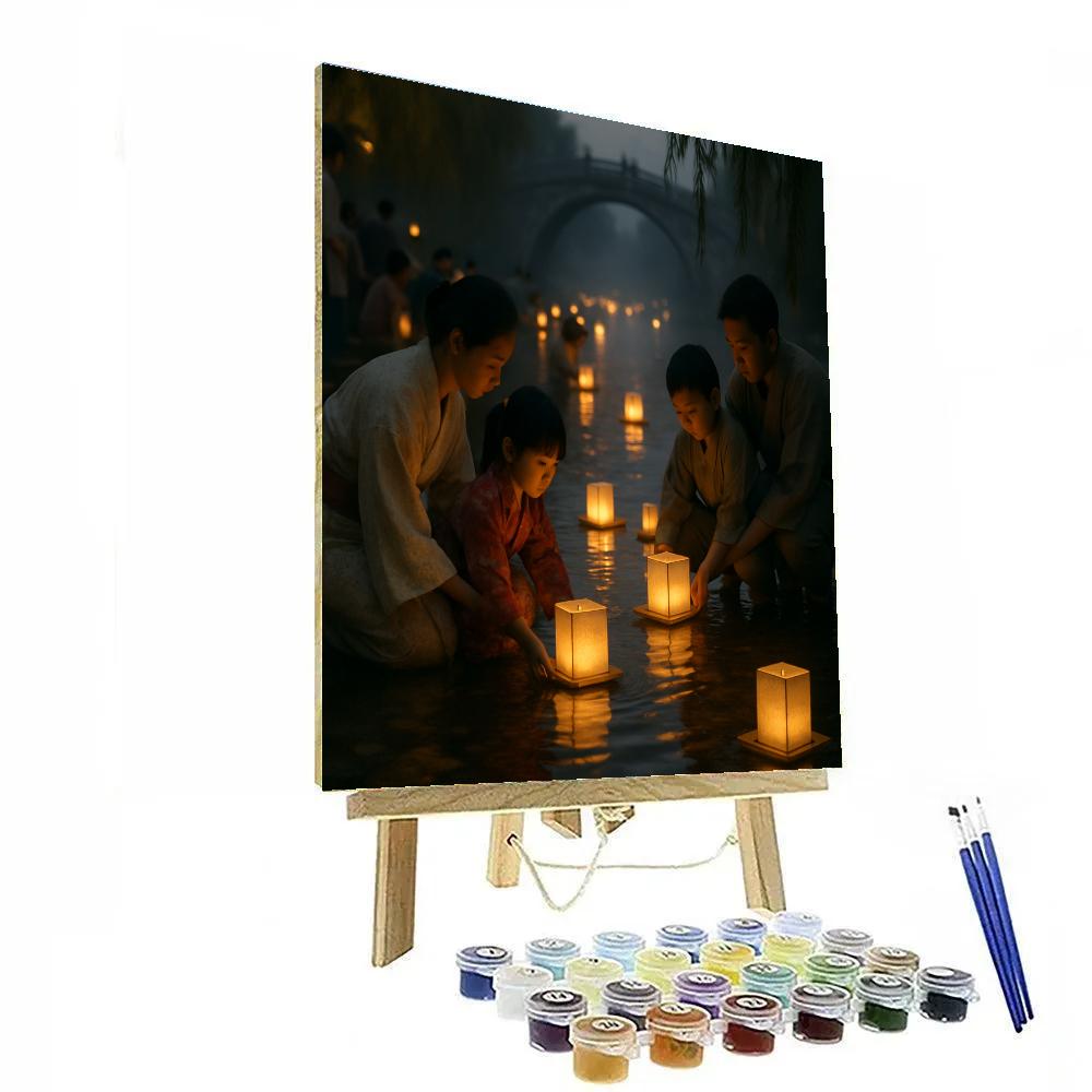Lantern Festival River Release paint by number