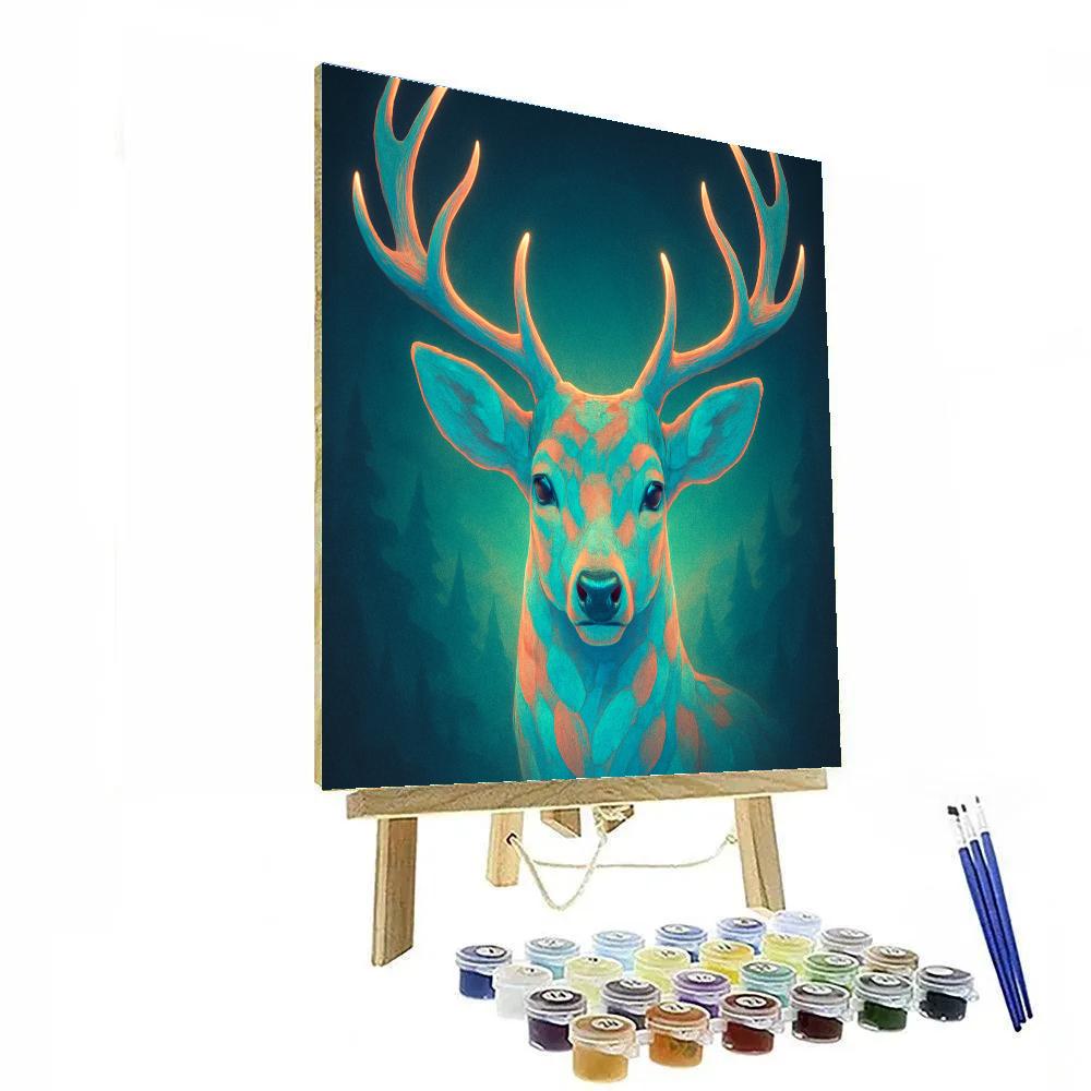 Opal Deer Reflection Number painting