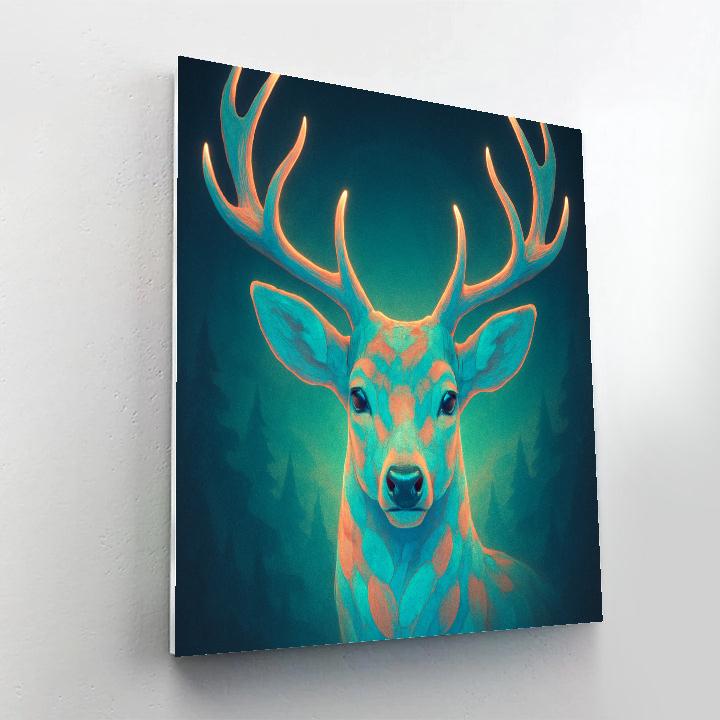 Opal Deer Reflection Number painting