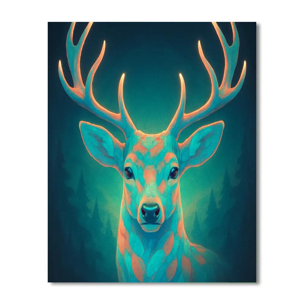 Opal Deer Reflection Number painting