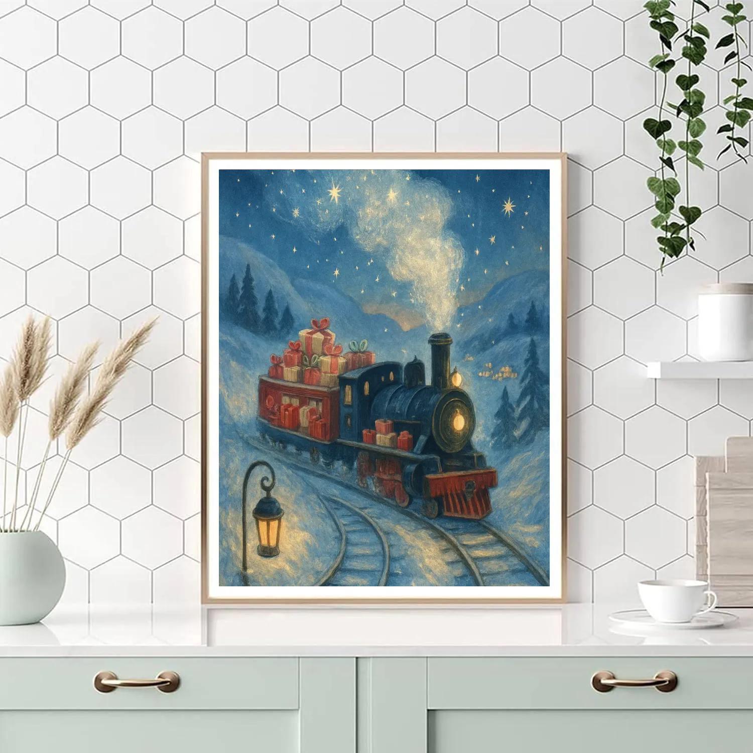 Frosted Train Of Wishes Paint by numbers kits