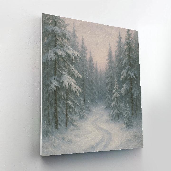 Silver Trail Through Pines DIY paint by numbers