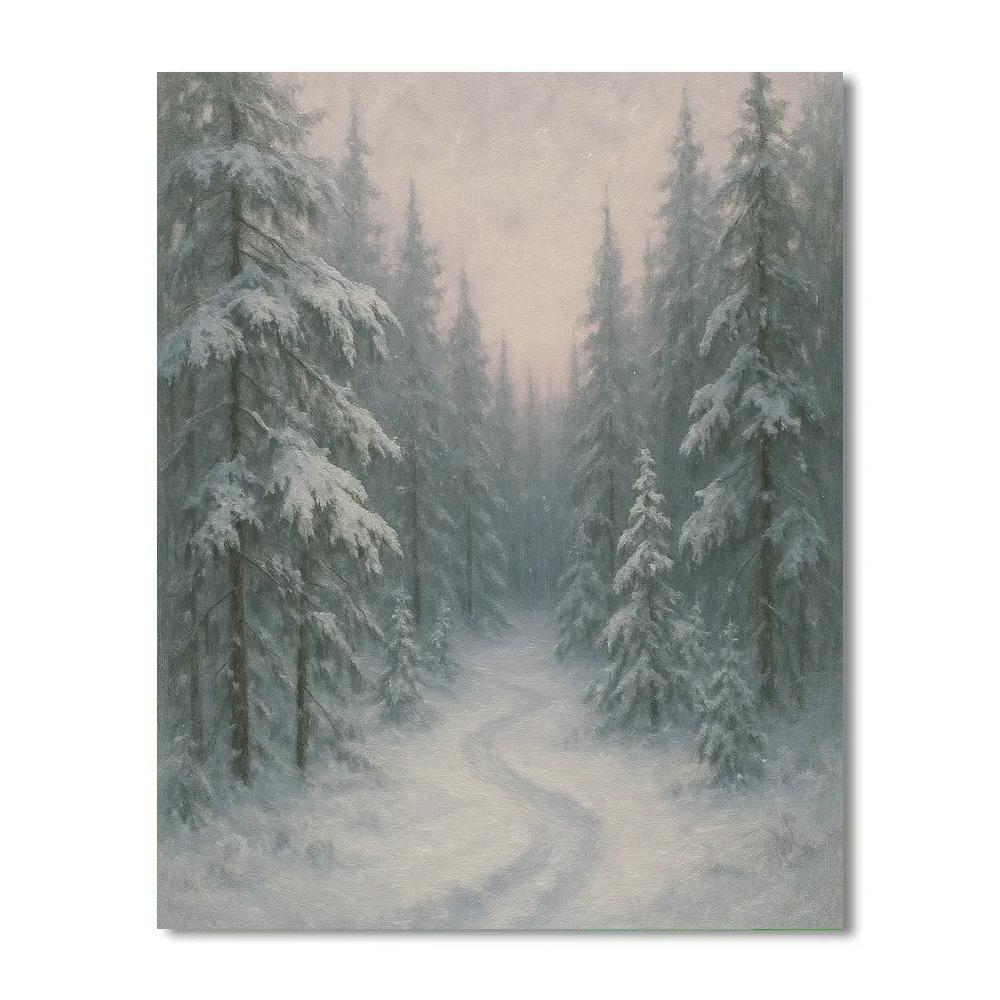 Silver Trail Through Pines DIY paint by numbers