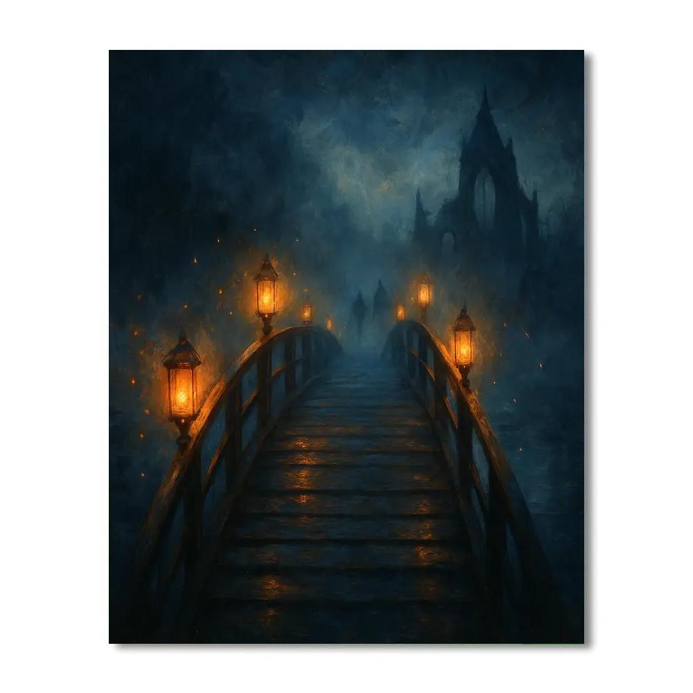 Lantern Bridge To Nowhere DIY paint by numbers