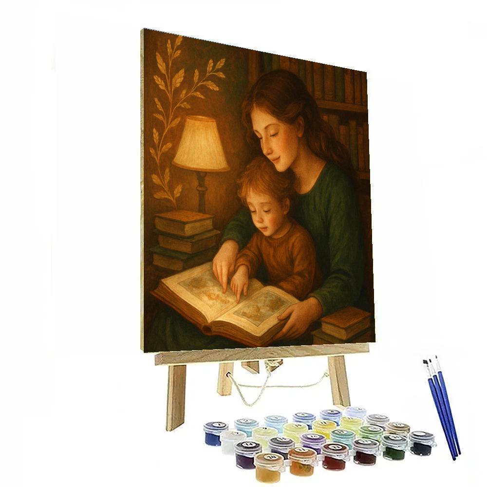 Library Reading Nook paint by numbers