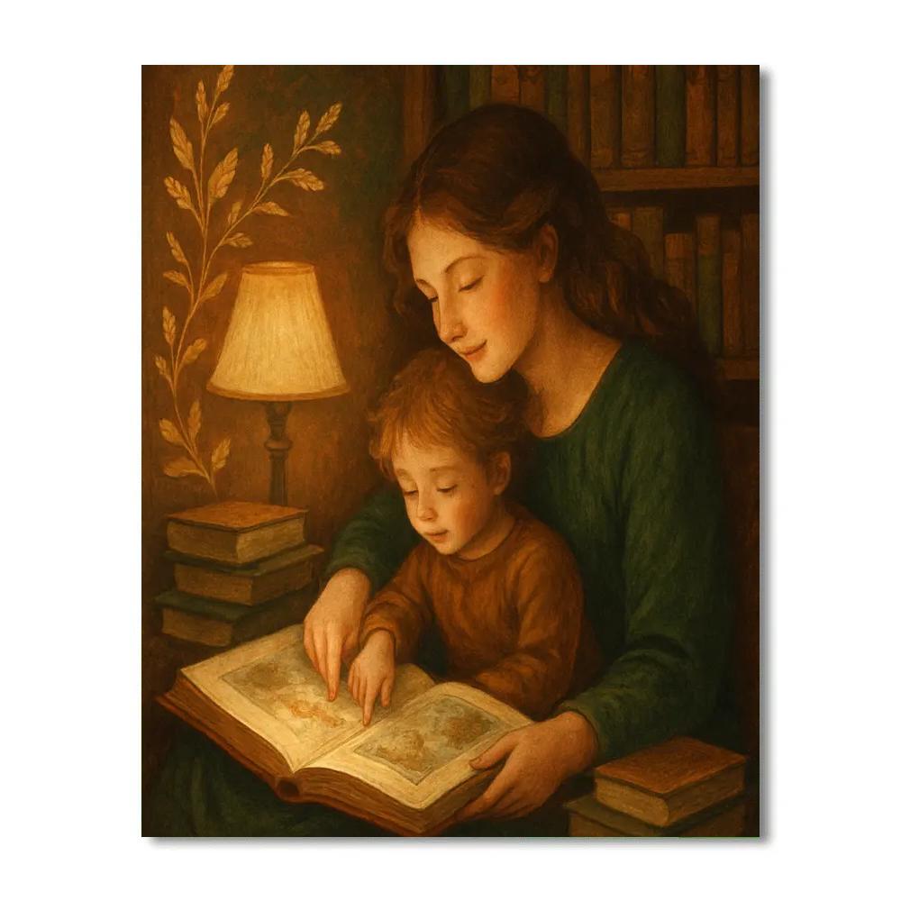 Library Reading Nook paint by numbers