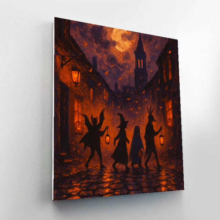 Cobblestone Lantern Parade paint by number