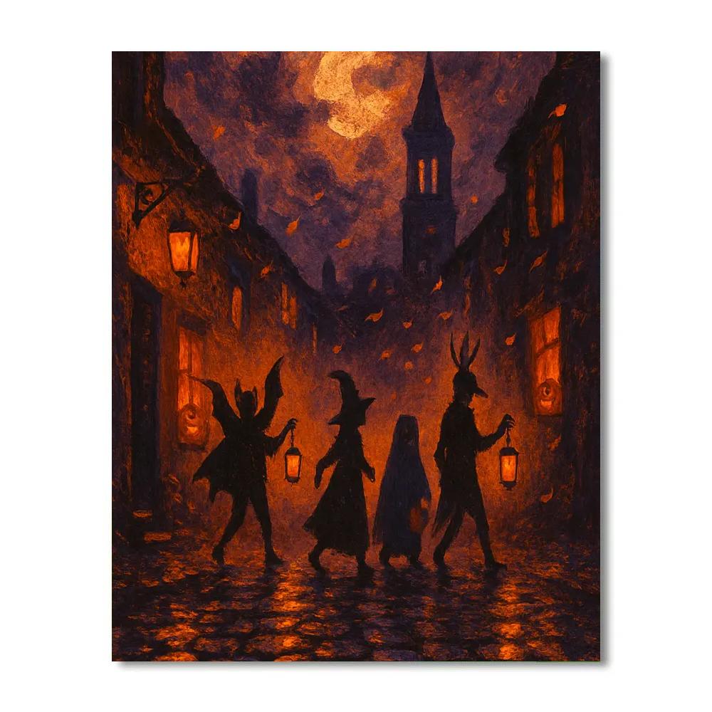 Cobblestone Lantern Parade paint by number