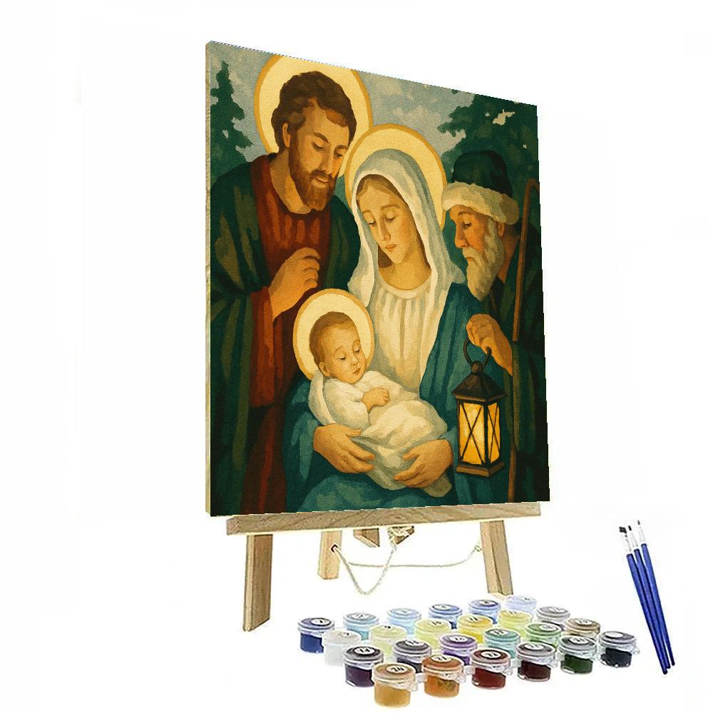 Evening Nativity Glow Paint by numbers art