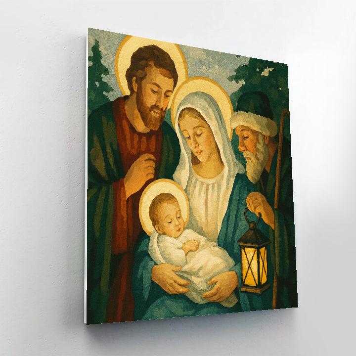 Evening Nativity Glow Paint by numbers art