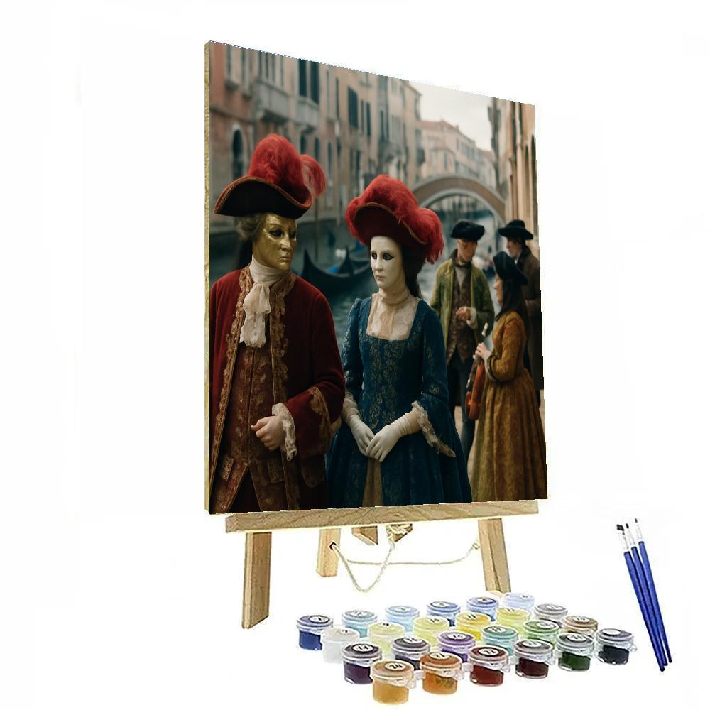 Carnival Of Venice Masked Procession paint by numbers