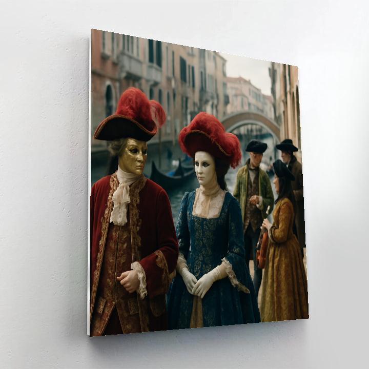 Carnival Of Venice Masked Procession paint by numbers