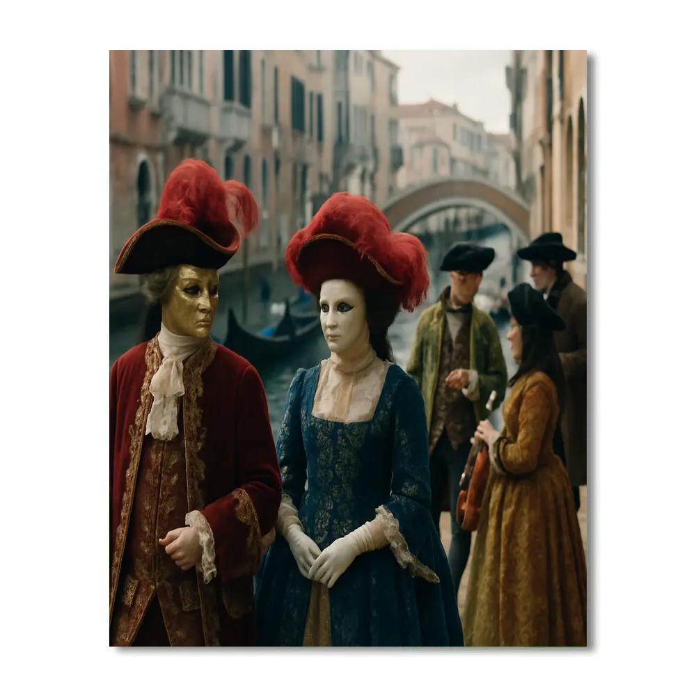 Carnival Of Venice Masked Procession paint by numbers