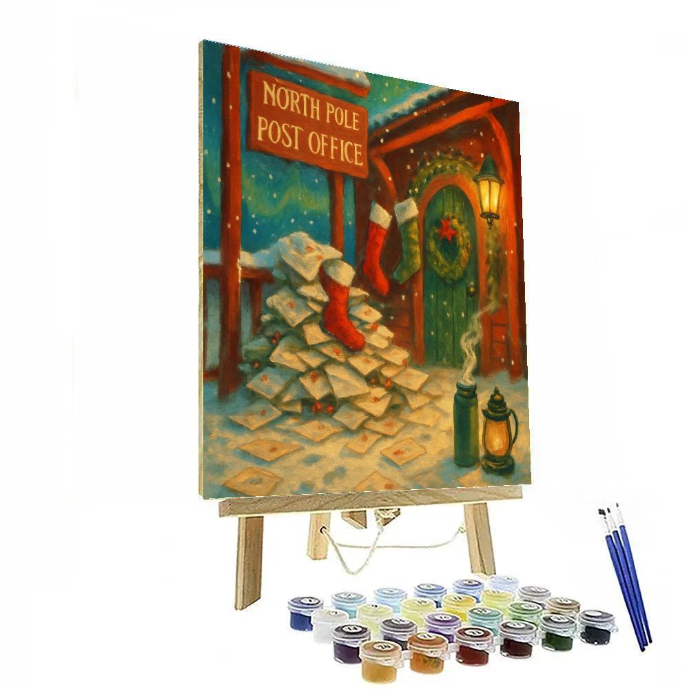 North Pole Post Office Porch Number painting