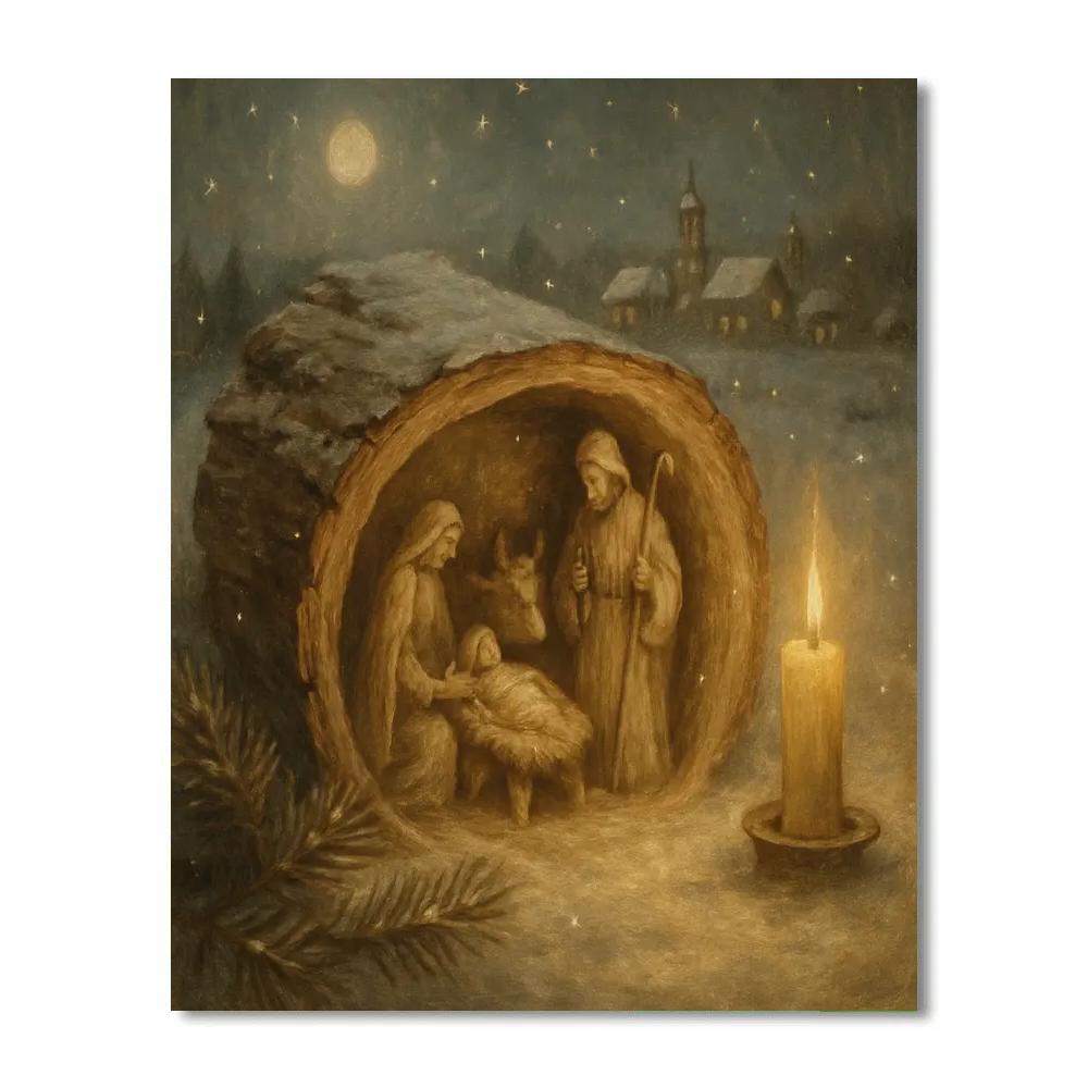 Pinewood Nativity Glow Numbered painting kits