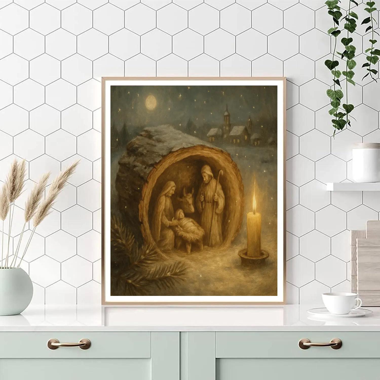 Pinewood Nativity Glow Numbered painting kits