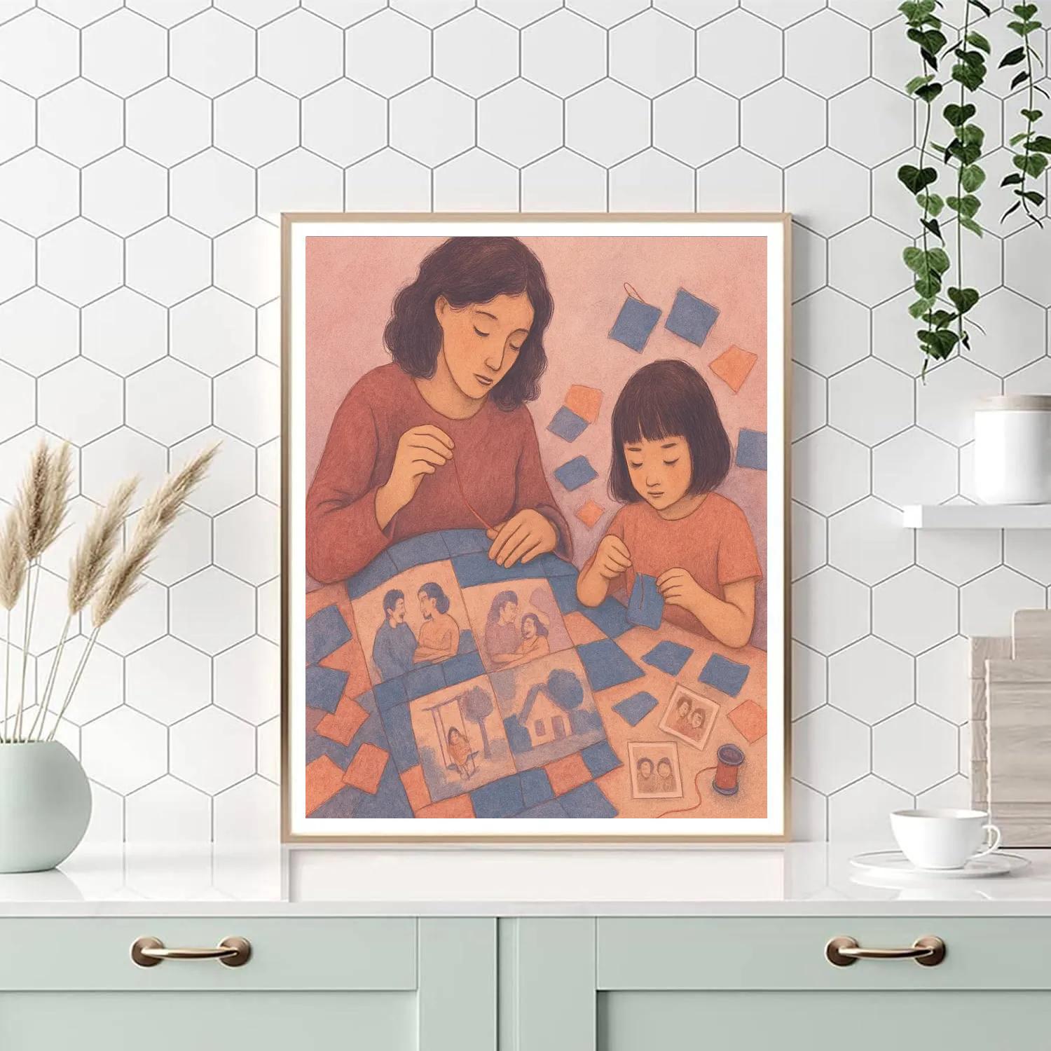 Patchwork Quilt Story Number painting