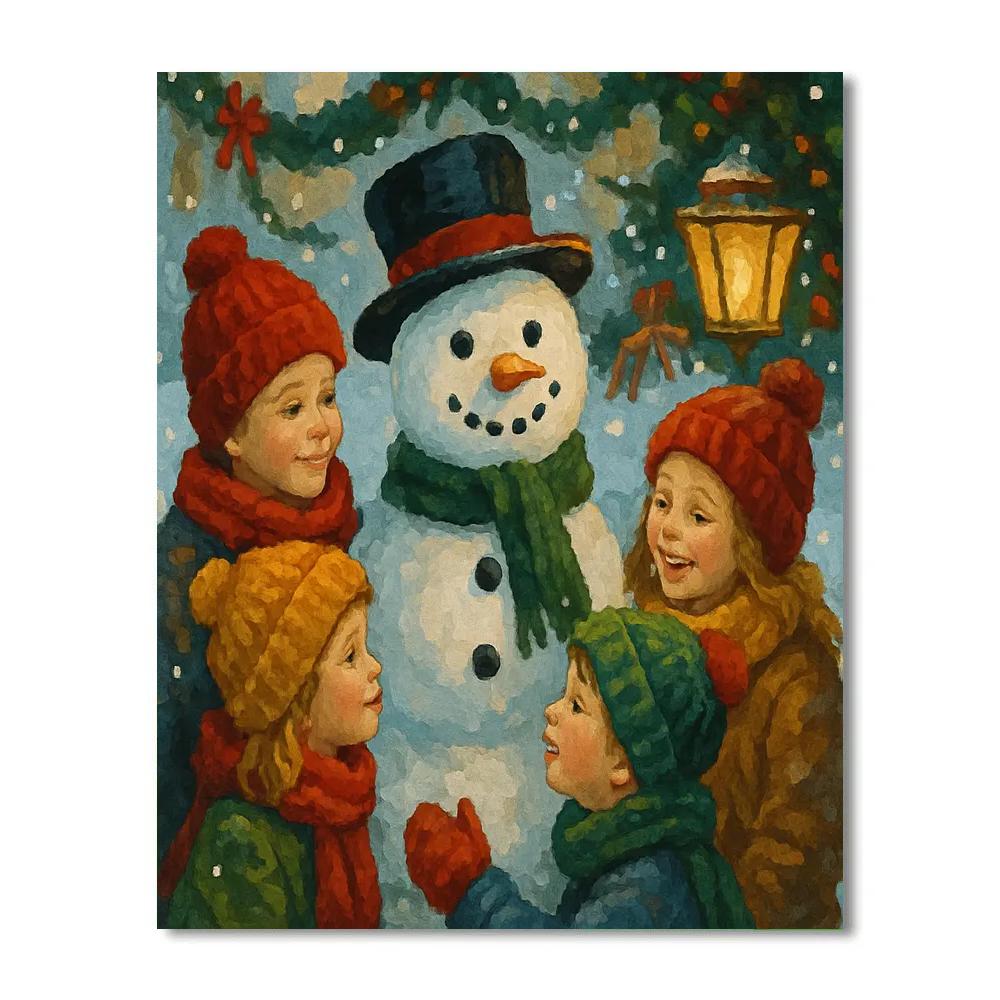 Snowman Promises Number painting