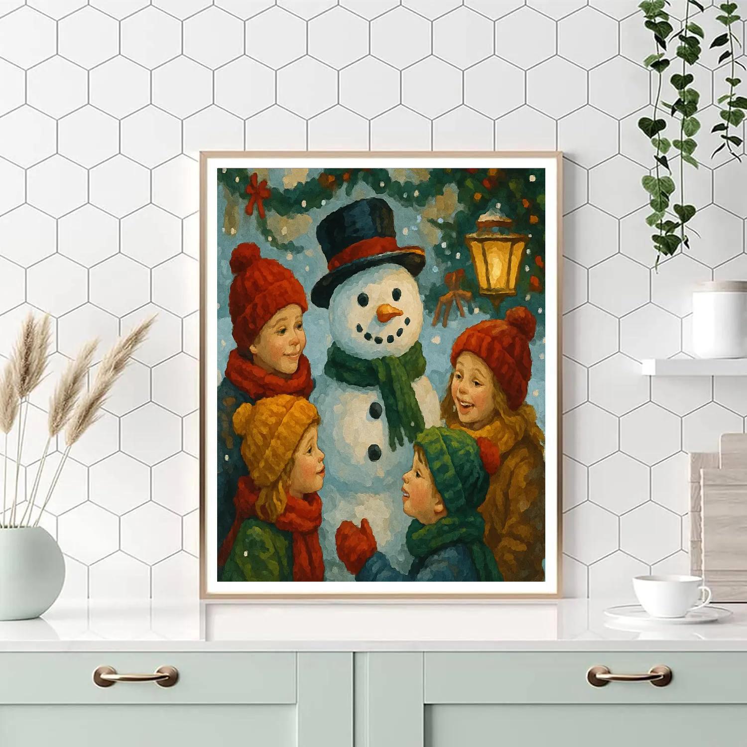 Snowman Promises Number painting